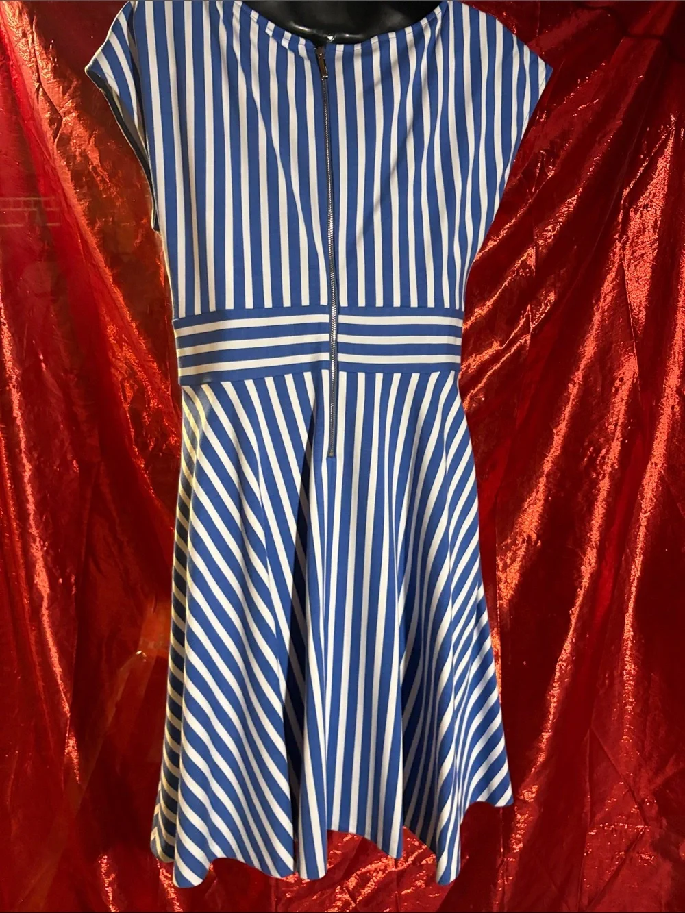 kate spade Striped Blue and White Fit-and-Flare Dress